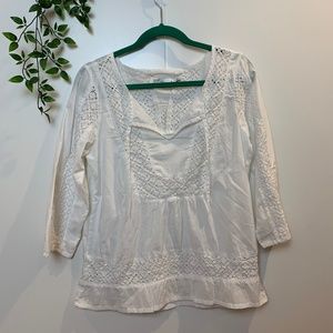 PRANA YOGA White Peasant Blouse